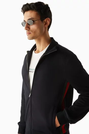 نظارة شمسية بإطار معدن بيضاوي