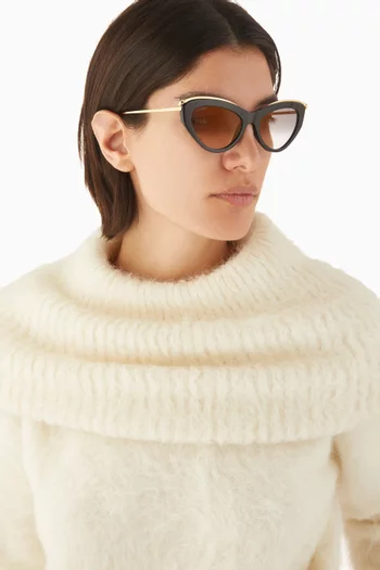 Cat-eye Sunglasses in Metal
