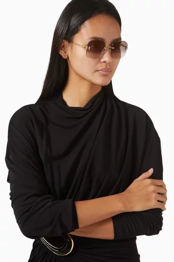 C de Cartier Sunglasses in Metal