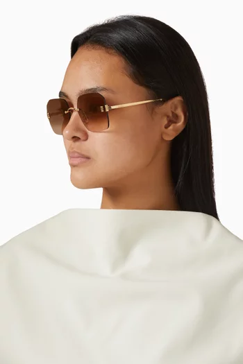 Decor C de Cartier Sunglasses in Metal