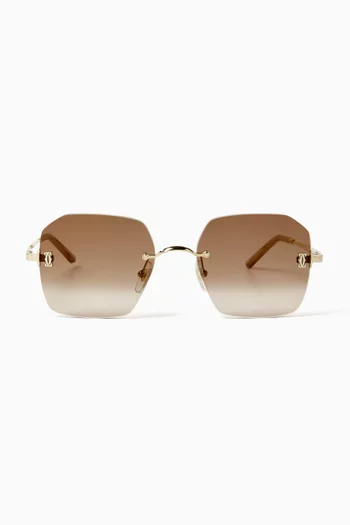 Decor C de Cartier Sunglasses in Metal
