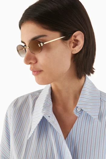 Oval Sunglasses in Metal