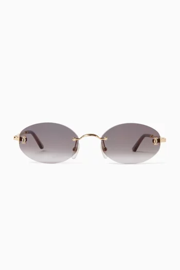 Oval Sunglasses in Metal