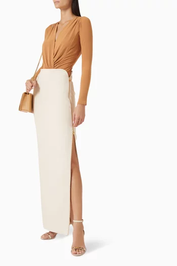 Slit Pencil Skirt in Crepe
