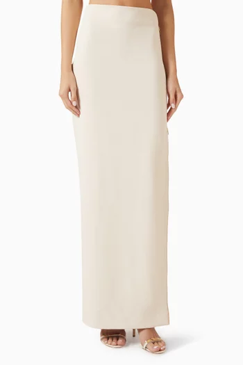Slit Pencil Skirt in Crepe