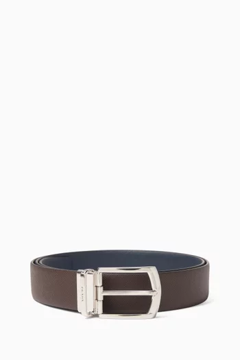 Reversible Belt in Saffiano Leather