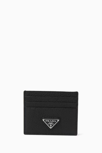 Logo Card Holder in Leather