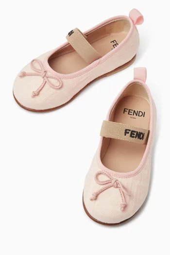 Logo Ballerina Sandals in Denim