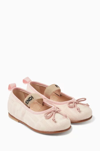 Logo Ballerina Sandals in Denim