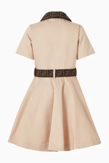 Logo Button-up Dress in Cotton