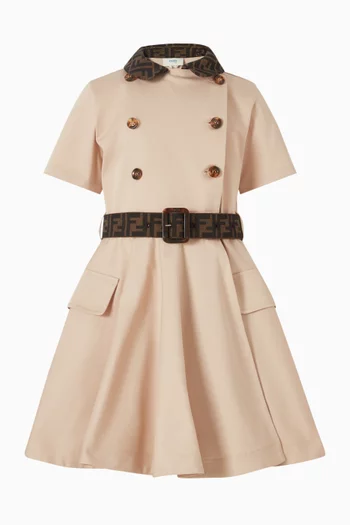 Logo Button-up Dress in Cotton
