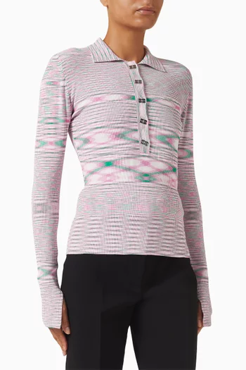 Spacedyed Knit Polo Shirt