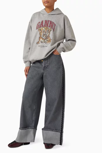 Double Fly Baggy Jeans in Rigid Denim