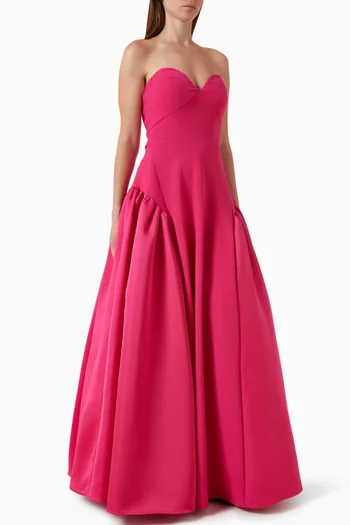 Strapless Ball Gown in Crepe & Satin