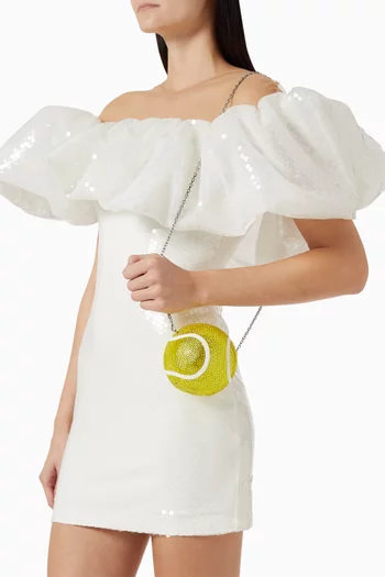 Tennis Ball Crystal-embellished Clutch