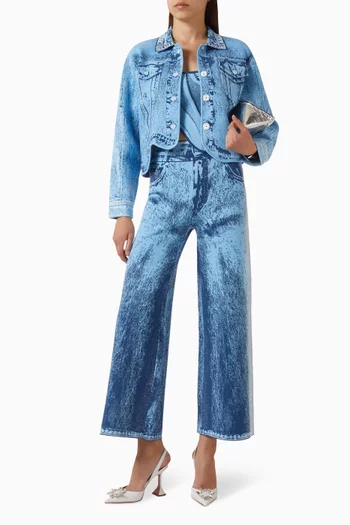 Hana Denim-print Oversized Jacket