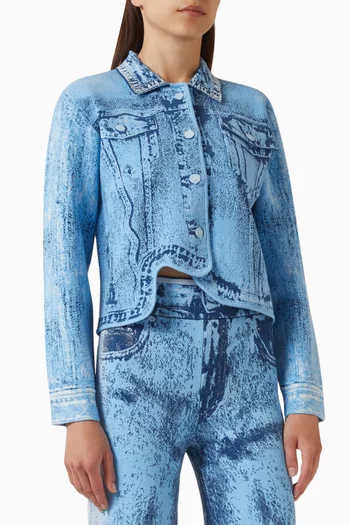Hana Denim-print Oversized Jacket