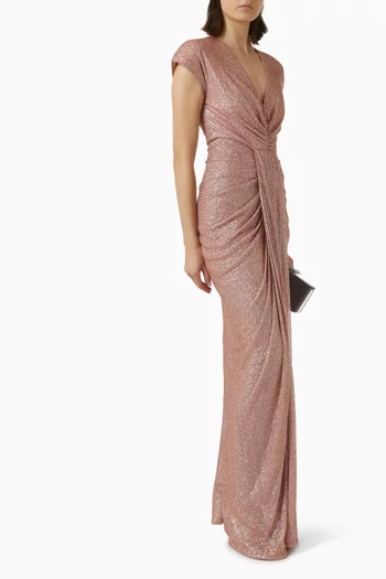 Embellished Pleated Dress