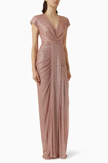 Embellished Pleated Dress