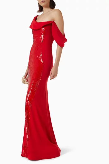 Draped Bustier Gown