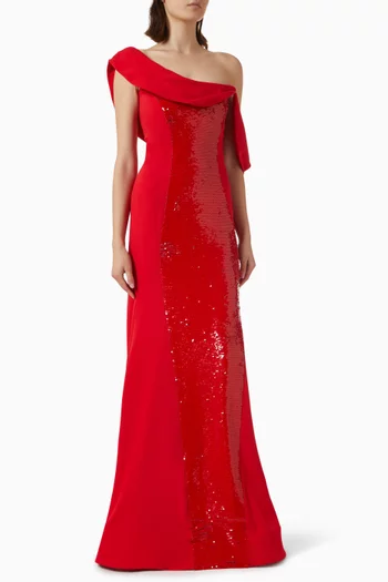 Draped Bustier Gown