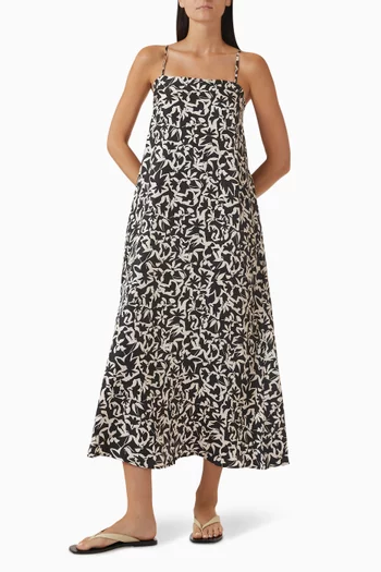 Melfi Printed Dress in Silk Twill