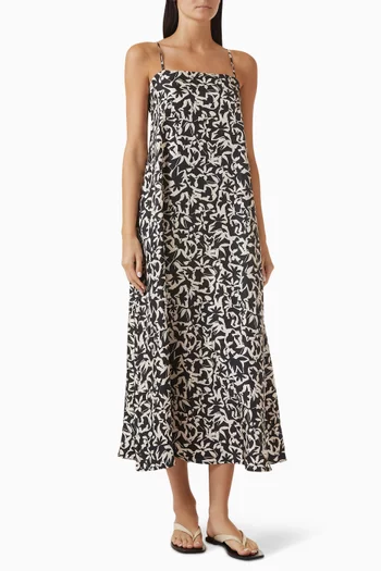 Melfi Printed Dress in Silk Twill