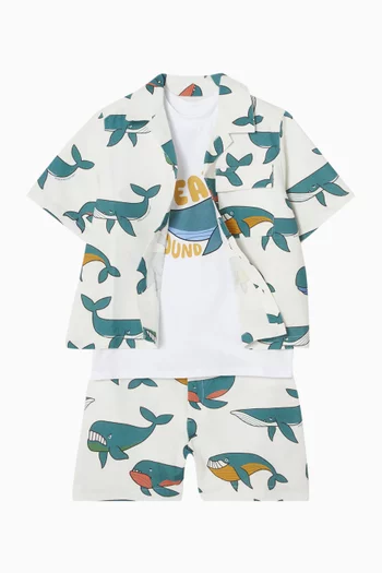 Whale-print Shorts