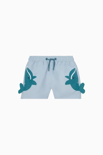Whale-print Tail Swim Shorts