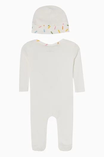 Birthday Cap-print Pyjama & Beanie Set