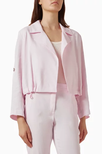 Crop Blazer in Viscose Blend