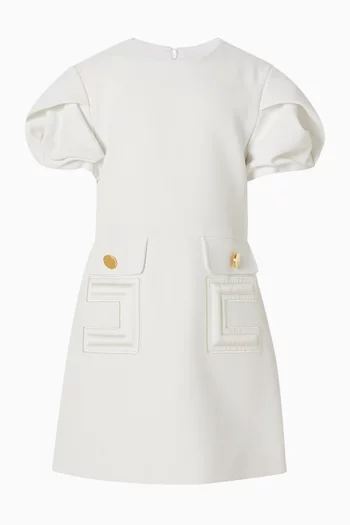 Embroidered Mini Dress in Crepe