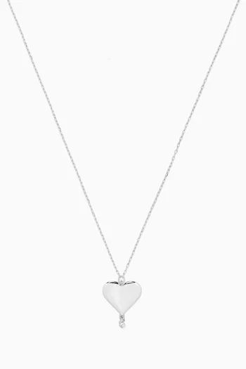 Heart Necklace in 18kt White Gold