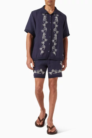 Batik Embroidered Jared Shirt  in Cotton-blend