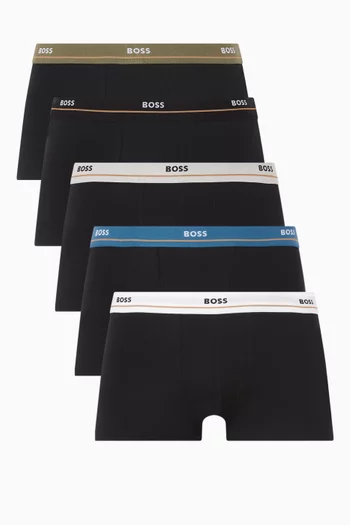 Logo Trunks in Stretch Cotton, Set of 5