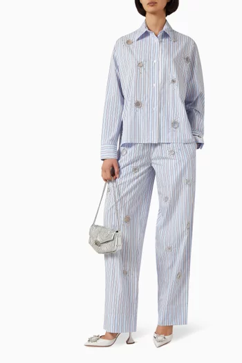 Embellished Striped Shirt in Cotton