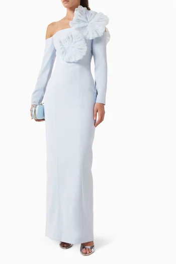 Off-shoulder Gown in Crepe