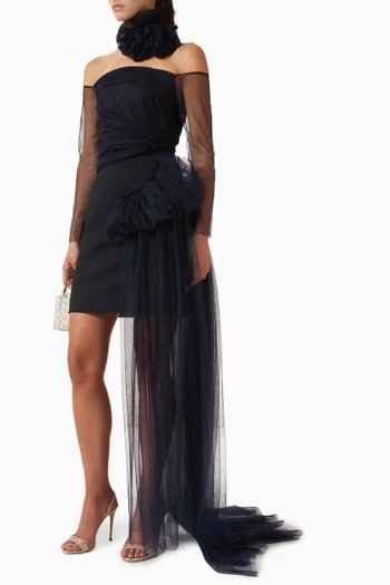 Illusion-sleeve Dress