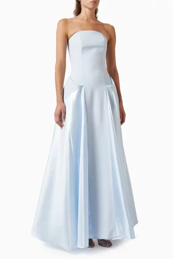 Strapless Ball Gown in Crepe & Satin