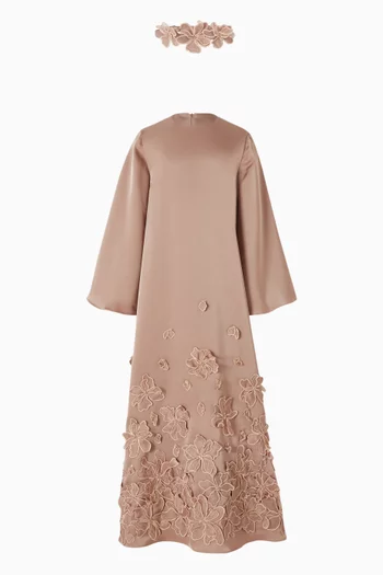 3D Floral-applique Kaftan