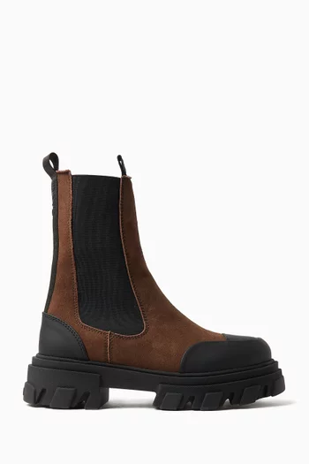 Mid Cleated Chelsea Boots in Suede