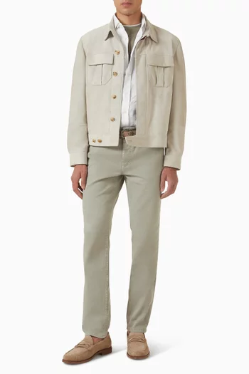 Traditional Fit Five-pocket Pants in Cotton