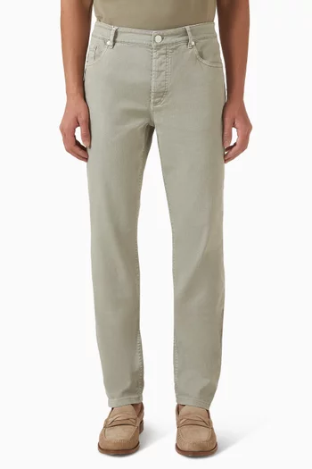 Traditional Fit Five-pocket Pants in Cotton