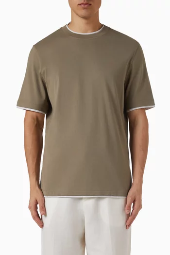 Faux-layering T-shirt in Cotton
