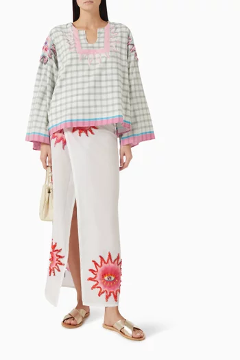 Eclipse Checked Blouse in Cotton