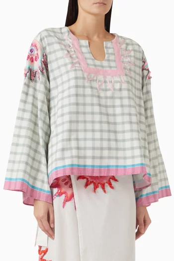 Eclipse Checked Blouse in Cotton