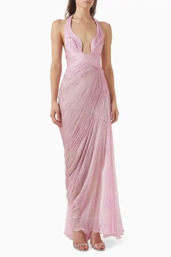 Milagros Sash Dress in Silk Mousseline