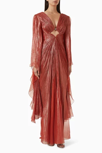 Greta Cut-out Slit Dress in Silk