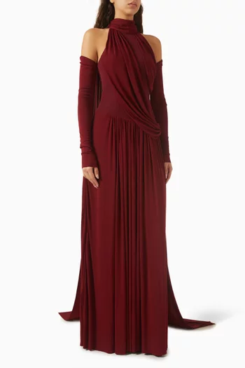 Eira Halterneck Dress in Cotton Twill