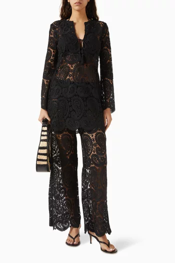 Geraldine Paisley Pants in Crochet